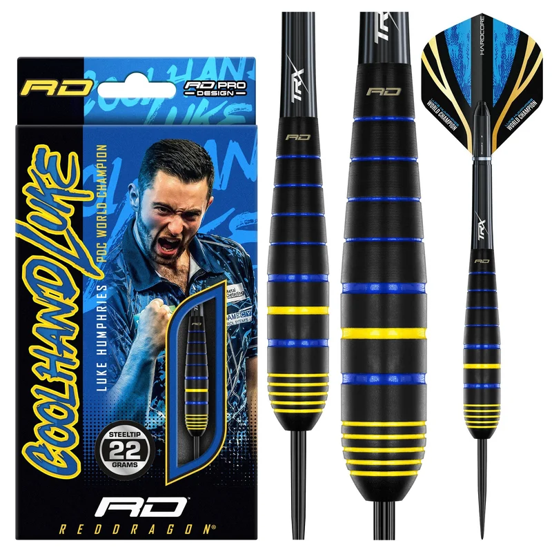 Red Dragon Darts Luke Humphries Cool Hand Brass Brass Steel Tip Darts 22g