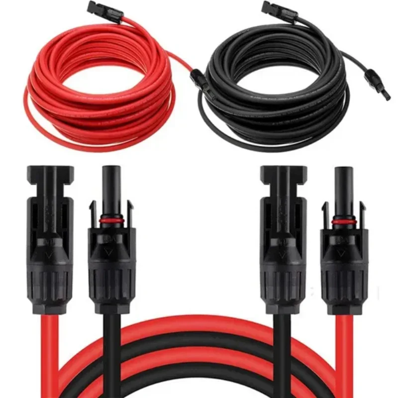 AliExpress - 1–10 m Solarkabel, PV-Drahtverlängerung, rotes und schwarzes Kabel, Montagedraht, 4 mm2, 6 mm2, 10 AWG, 12 AWG, mit wasserdichtem Stecker
