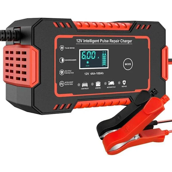 12V 6A intelligent bilbatterilader 12V vedlikeholdslader for bilbatterier med temperaturkompensasjon