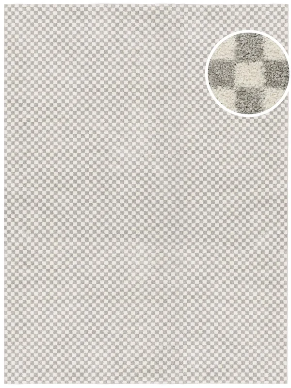 Scandina Lavable 300X400 Grande Gris Claro/Blanco Alfombra