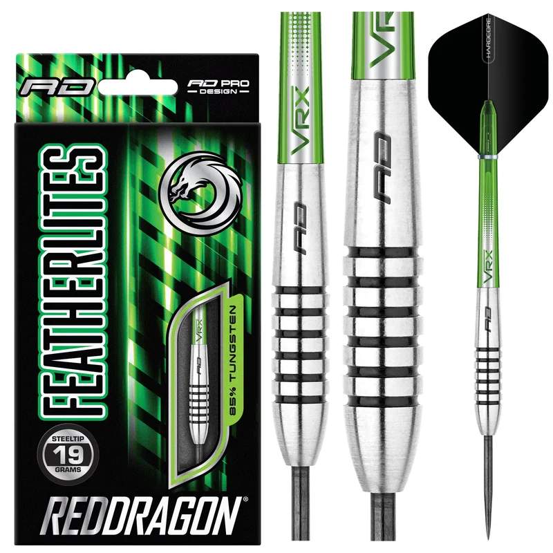 Red Dragon Featherlite 9 Darts | 10g–19g | Lightweight | Mini Secret Weapon Steel Tip Darts 19g | Red Dragon Darts