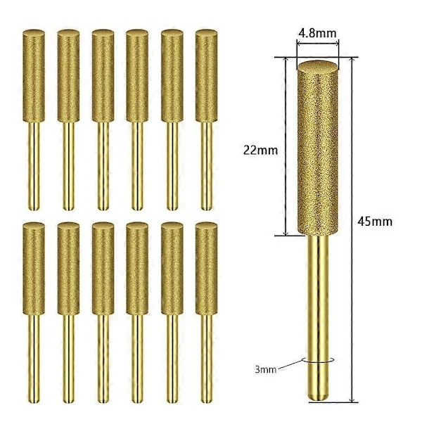 12× Diamant Motorsag Slipeskiver Motorsag Drill for Dremel Jaf 4.8 mm 4.8mm 4.8mm