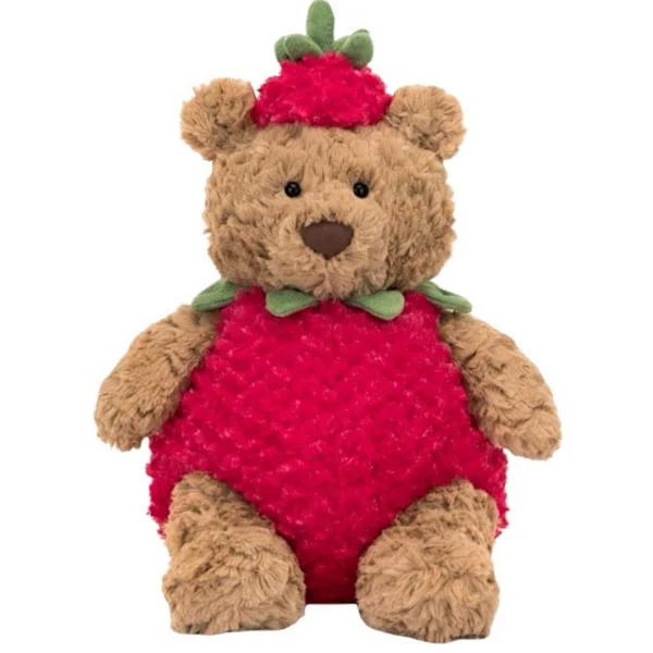Strawberry Teddy Bear Plush Toy - Soft Stuffed Animal Teddy Bear, Cute Fruit Costume Plush, Kawaii Kids Gift, Kids Room Decor 45cm 45cm