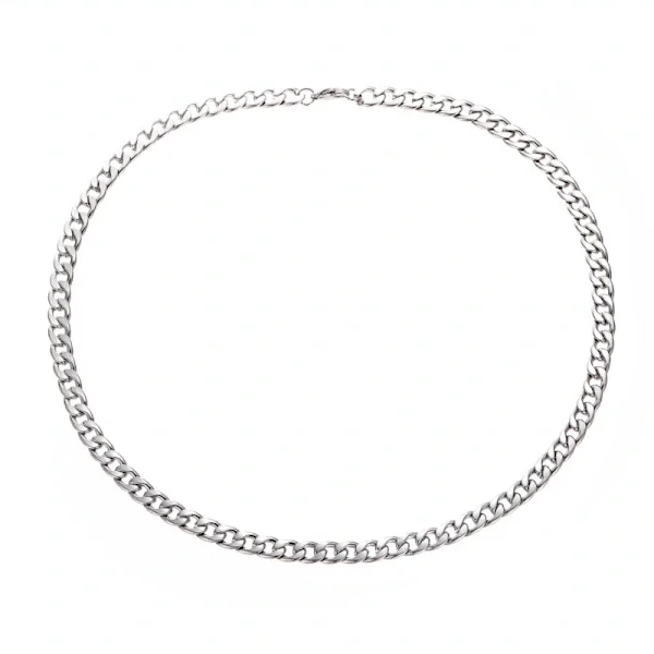 Titaaniteräksinen kaulakoru miehille, Kuubalainen panssariketju 8mm leveys 45cm