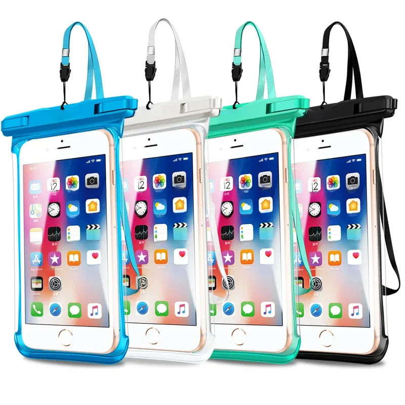 AliExpress - Juste étanche transparente pour téléphone portable, sac de séchage sous-marin, sac de natation, pack de poudres pour iPhone 15, vue 