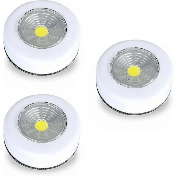 LED Batteridriven Självhäftande Lampa, Självhäftande Skåplampa, Självhäftande Kökslampa, LED Skåpbelysning, Batteridriven LED Skåpbelysning 3-pack