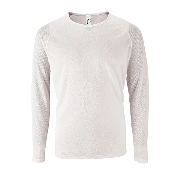 SOLS Herr Sporty Långärmad Prestanda T-shirt M Vit White