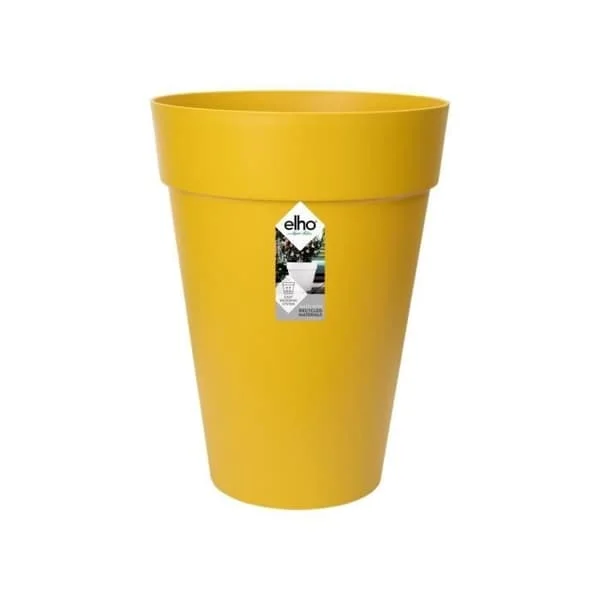 ELHO Blomkruka Loft Urban rund Hög - Ø 34 x H 45 cm - Utomhus - 100% återvunnen - Gul