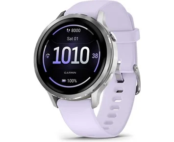 Garmin-Venu 4 - 41 mm, Smartwatch, Silver W/ Periwinkle Band-Stilig treningsklokke med avansert helsesporing -Personal training-Smartklokker fra 