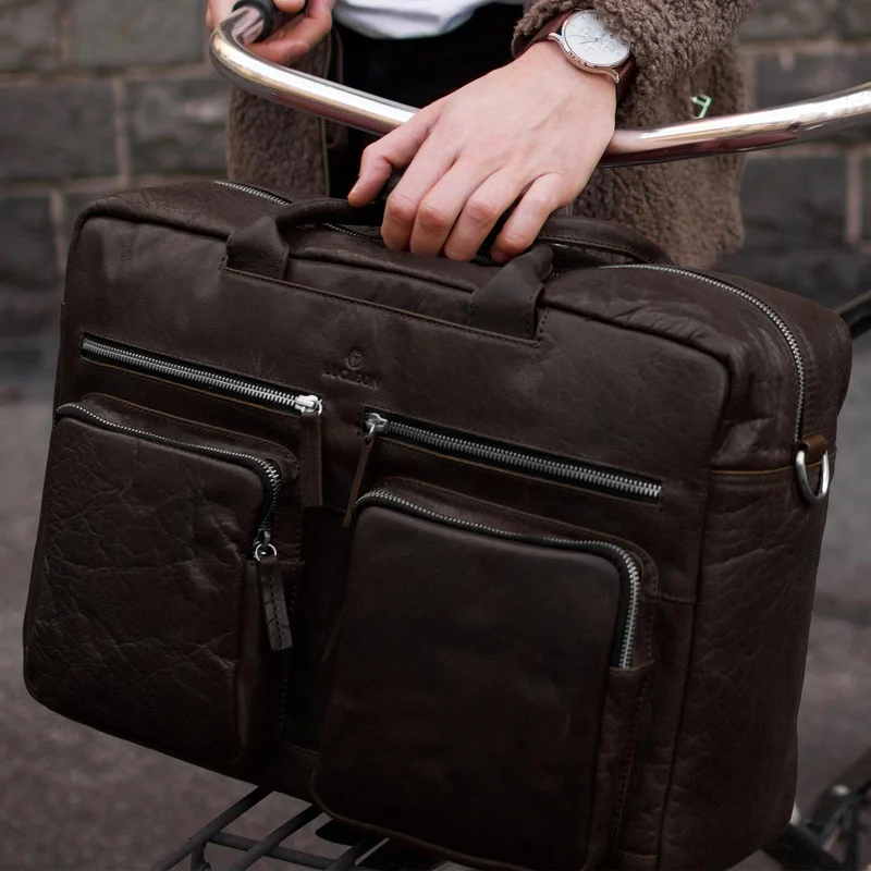 Borsa da viaggio Montreal in pelle marrone Combo per uomini - Borse in pelle