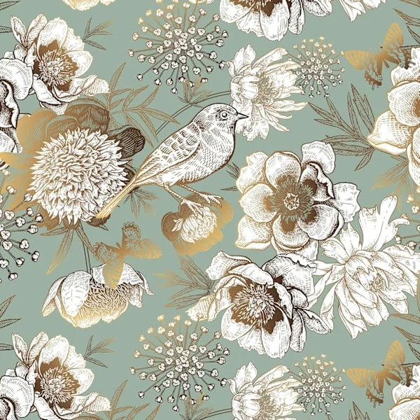 Självhäftande tapet, blommönster, löv, 45cm x 300cm, vattentät, dekorativ, för möbler, vardagsrum, badrum