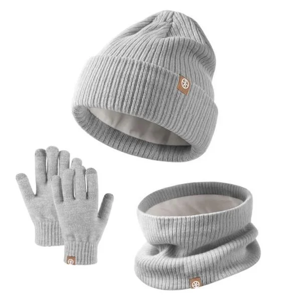 YOUSNH Barn Vintermössa Handskar Halsduk Set Flickor Småbarn Barn Mössor med Pom Stickad Halsvärmare Gaiter Vantar Fodrat Set Barn Mössor Kepsar för 
