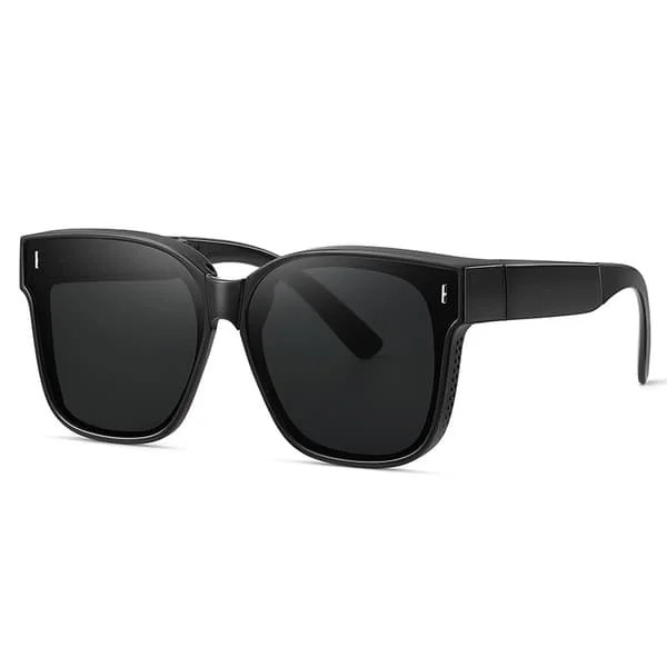 Foldable Suncovers Sunglasses Over Glasses Black black