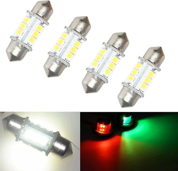 Marine LED-erstatningspære Båtlys Supersterk 12 Volt 32 mm Pærer for Båt Navigasjonslys Båt A