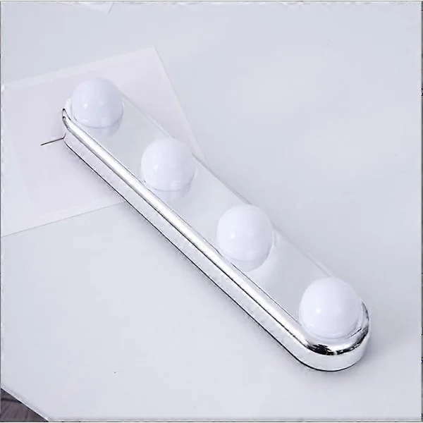 Speillys, sminkelys foran speil, vegglampe, baderomslys fotolampe foran med 4 LED-pærer og sterke sugekopper
