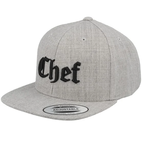 Kiddo Cap - Gris snapback Gorra - Kids Chef Old English 3d Heather Grey Snapback @ Hatstore