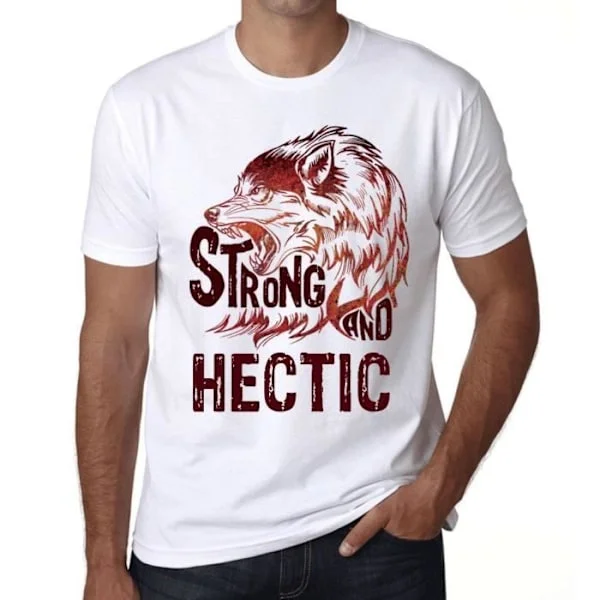 [LLC] T-shirt herre En stærk og travl ulv – stærk ulv og travl – vintage trøje Hvid