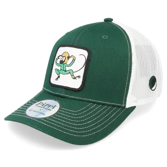 Pippi Långstrump - Grön trucker Keps - Herr Nilsson Green/White Trucker @ Hatstore