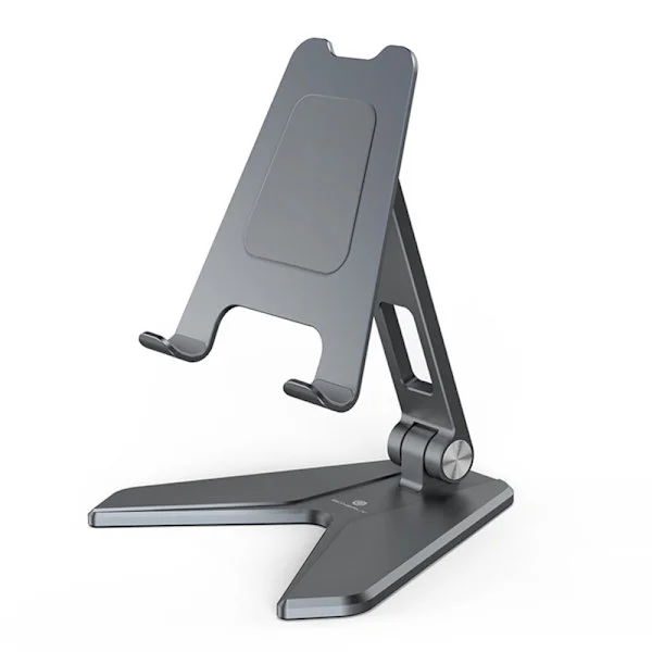 Telefonhållare Fällbart surfplattehållare Aluminiumlegering Skrivbord Bärbar för hemmakontor Silver_tfrf