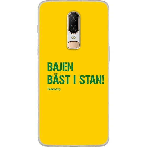Kompatibelt Mobilskal till OnePlus 6 Gul grön sporttext