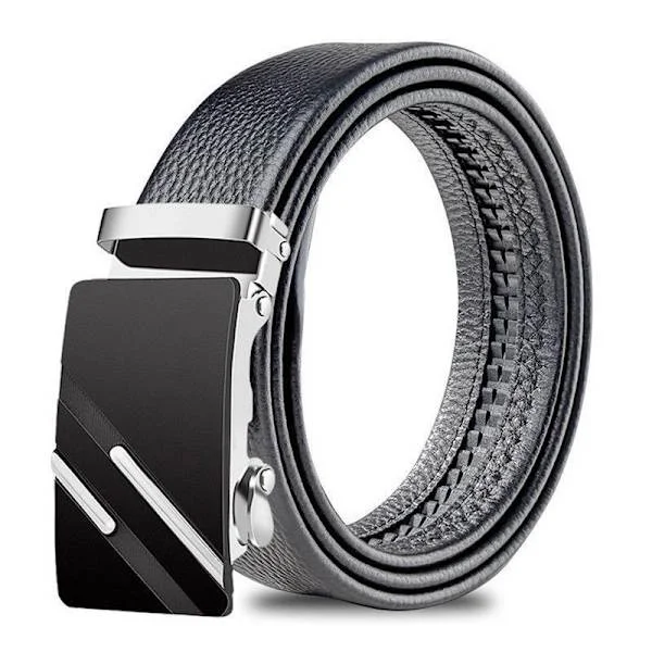 Adjustable Men's Leather Belt - Automatic Ratchet Leather Belt for Men, Perfect for Business and Everyday Use
