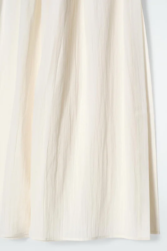 COS Women's Crinkled Cotton Beach Trousers in White