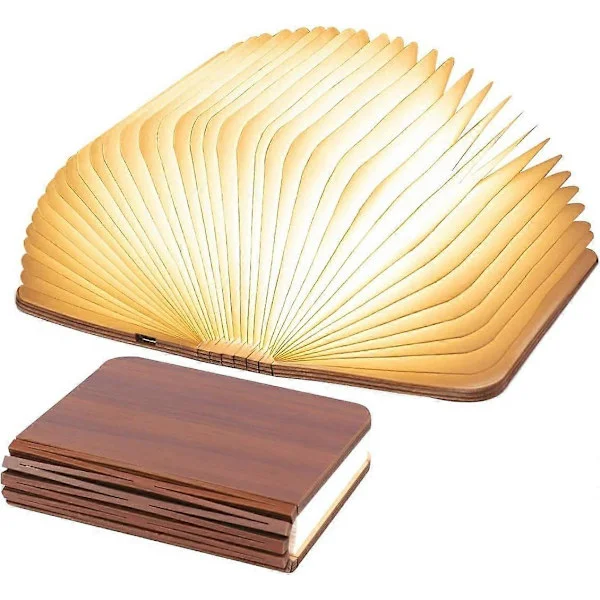 Foldable Wooden LED Book Lamp, Walnut LED Table Lamp, USB Night Light, Rechargeable Book Lamp, Mood Light, 360° Foldable Magnetic Book Lamp (9 (FMY)