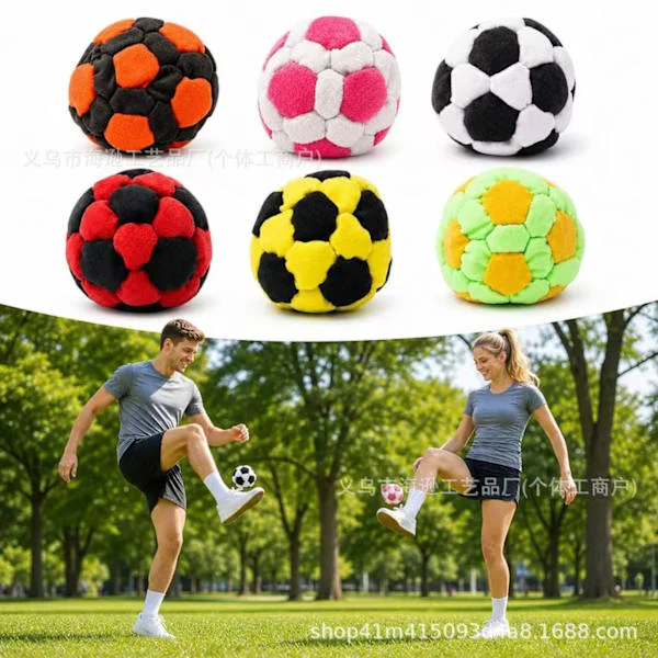 6 stk Hacky Sack Footbag Sett Strikket Kickball Utendørssport Treningsleke Partyspill