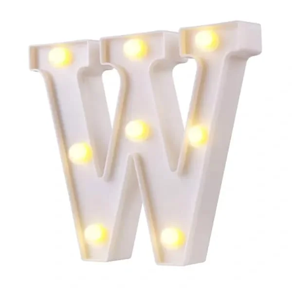 LED Letter Night Light, Waterproof Plastic Alphabet Lamp for Party Bar Cafe Wall Decor, Warm White W 22cm