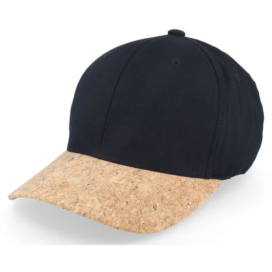 Flexfit - Cork flexfit Kasket - Black/Cork Stretch Fit @ Hatstore