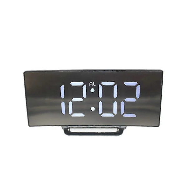 LED Väckarklocka Digital Alarm Digital Klocka Stor Display Multifunktionell Väckarklocka Fk Vit