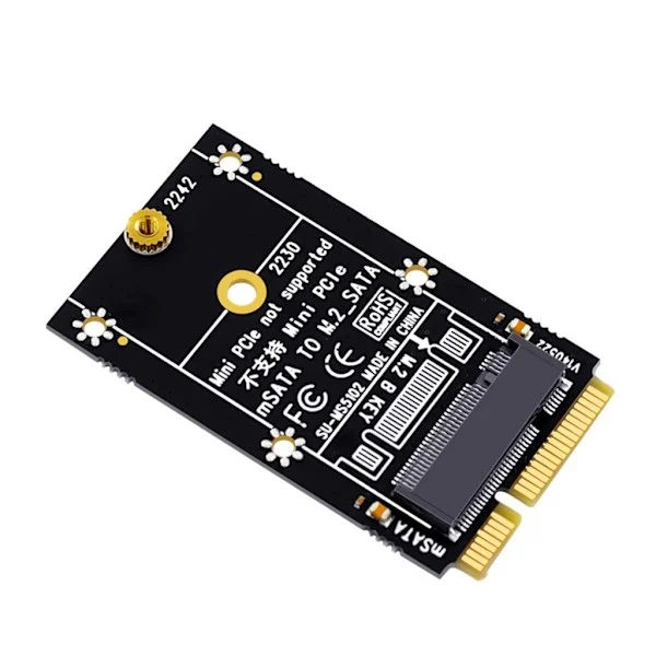 MSATA till M.2 SATA Adapter Expansionskort Stöd SSD 2230 2242 6Gbps Snabb