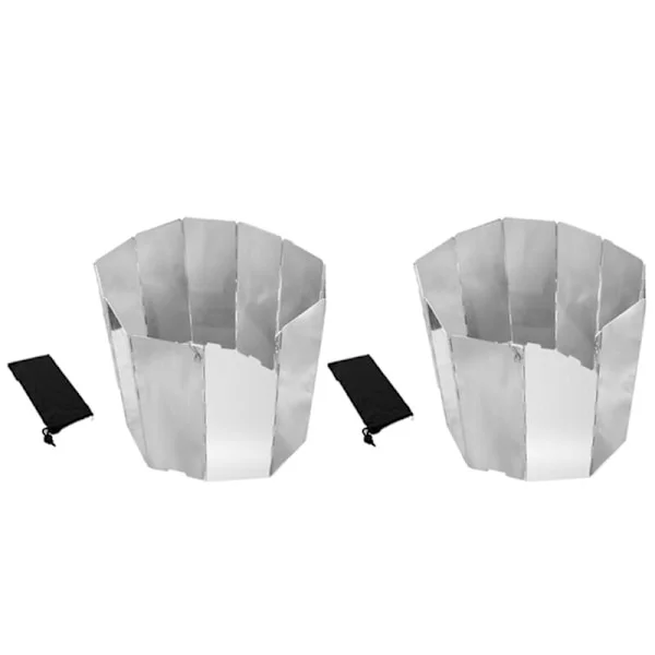 Camp Ovn Vindskjerm 18X Plater Utendørs Aluminium Legering Foldbar Ovn Camping Piknik Vindavleder