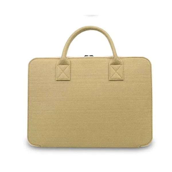 Khaki-colored 17-inch laptop case, felt laptop bag with handle