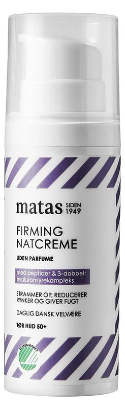 3 for 2 - Matas Striber Firming Natcreme til Tør Hud Uden Parfume 50 ml, Hudpleje, Masker, Anti-age