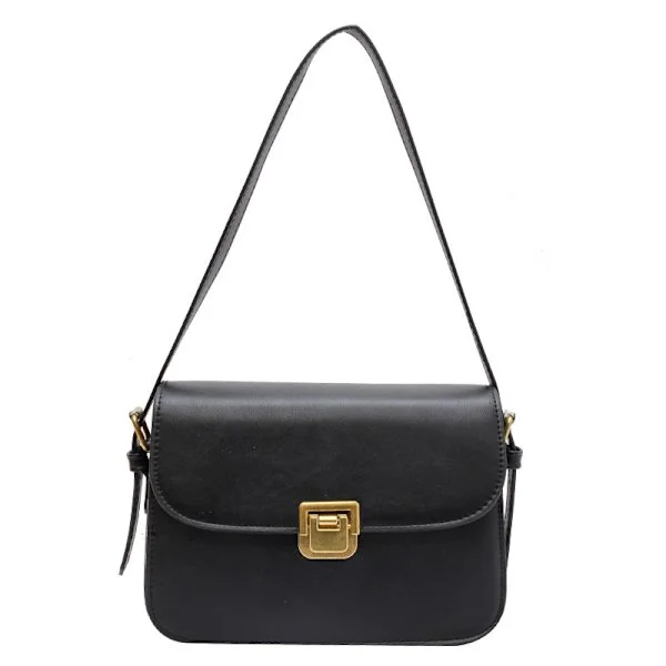 Kvinnors axelväska Messenger Handväska Preppy Style Dam Crossbody Bag Retro Kuvertväska Designer Portfölj,Svart