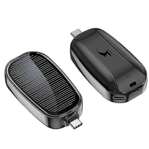 Mini Solcellsladdare Portabel Nyckelring Powerbank För Mobiltelefon 1200mAh [DB]