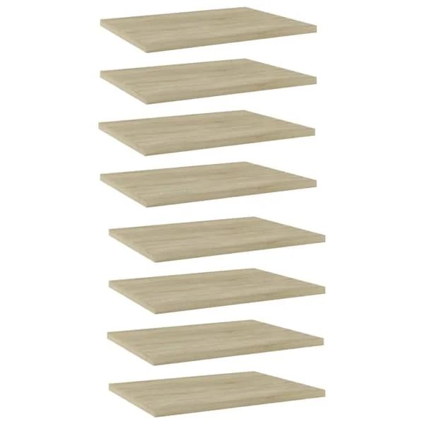 vidaXL Hyllplan 8 st sonoma-ek 40x30x1,5 cm konstruerat trä