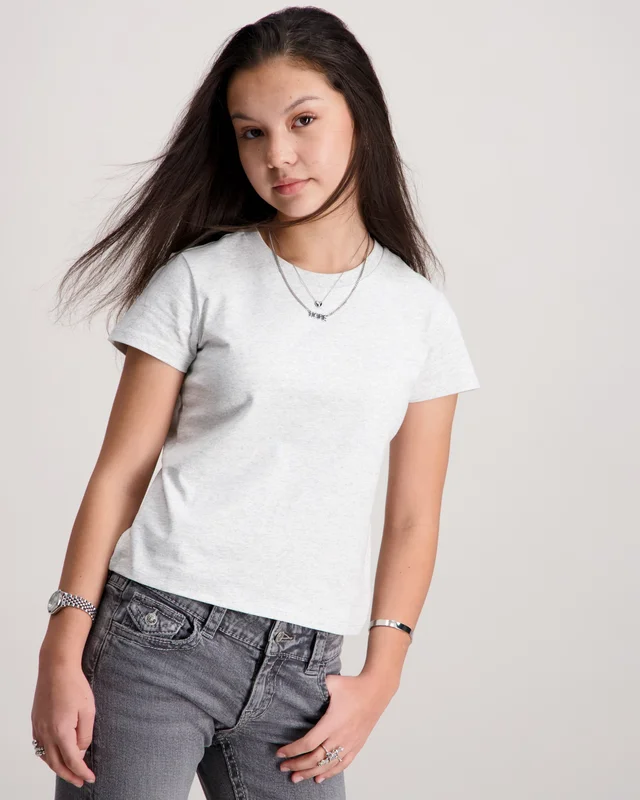 Gina Tricot Young Y scandi basic tee Grijs T-shirts Meisjes - Kids Brand Store