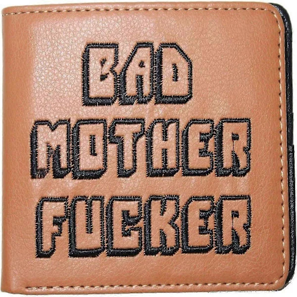 BAD MOTHER F***ER Pulp Fiction Brun Brun Herrplånbok Broderade Mynt Kort Sedlar Standardtitel, Flerfärgad, 11,5x9 cm (4,5'x3,5')