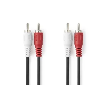 Nedis-2x RCA Hane - 2x RCA Hane - 2m-Stereolydkabel 2 x RCA hann – 2 x RCA hann-Audio Accessories And Cables-Høyttalertilbehør