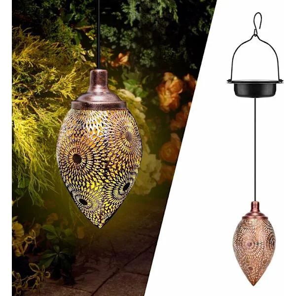 Utomhus LED solcellslykta, utomhus solcellslykta, utomhus solcellslykta lampa trädgård IP44 vattentät, utomhuslykta för gård gräsmatta trädgårdsväg