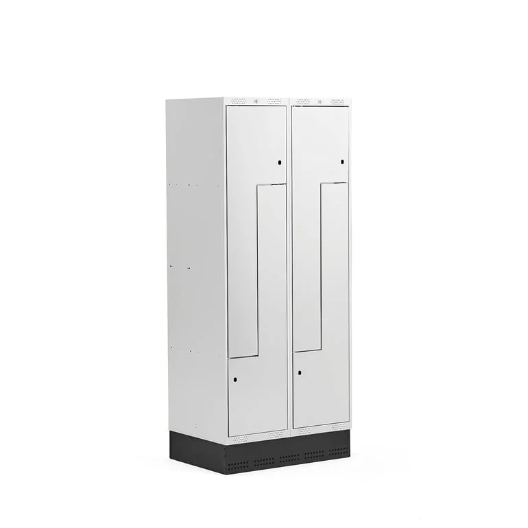 Z-locker CLASSIC, skirting base, 2 modules, 4 doors, 1890x800x550mm, grey