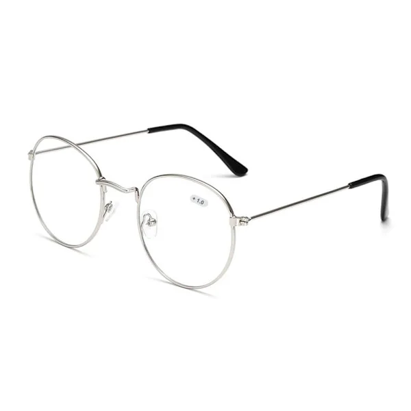 Retro runda läsglasögon Styrka 1.0 Silver