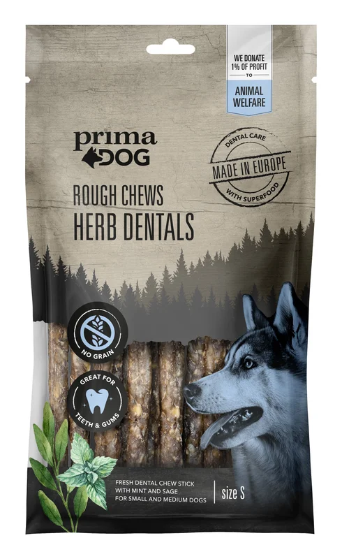 PrimaDog Rough Chews Dental Mint/Sage 12 cm 100 g