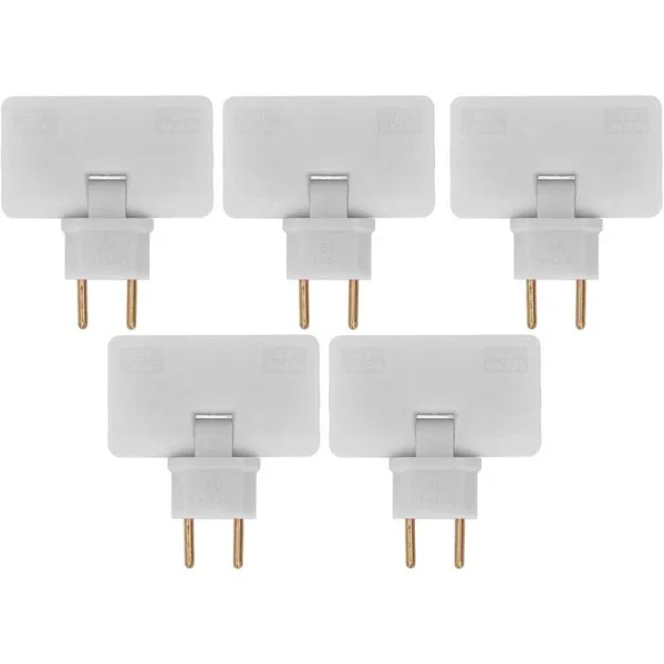 5 stk. flat kontakt trådløs stikkontakt 180 graders rotasjon 1 til 3 EU-stikkontaktadapter 110-250V for plassering bak møbler.
