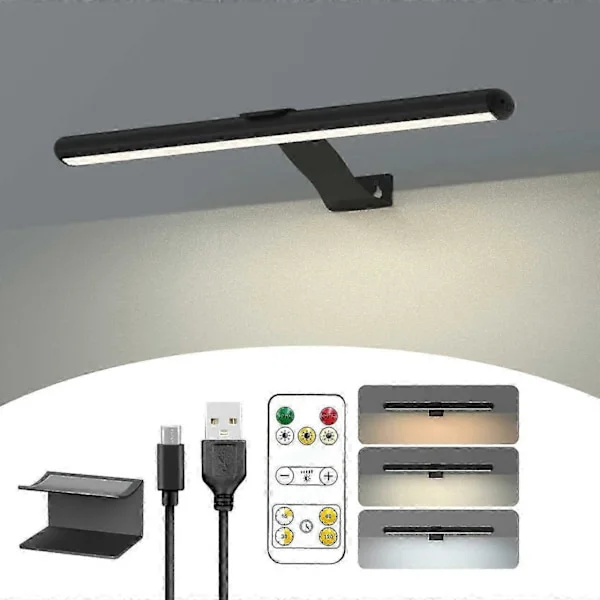 Rechargeable Wireless Picture Light with Remote Control - 300LM Magnetic Wall Lamp with 3 Modes and Battery Display [JUN]