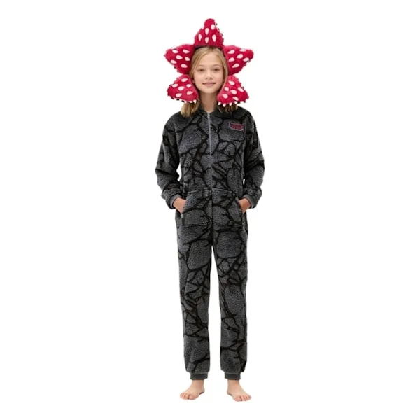 Stranger Things Kjøttetende Plante Onesie Vinter Par Familie Kosetøy Rollespill Søt Flanell Pyjamas svart svart 130cm-FX- 130cm