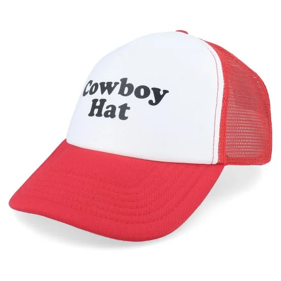 Iconic - Cowboy Hat Foam Classic Red/White Vintage Trucker Trucker Red Cap - @ Hatstore