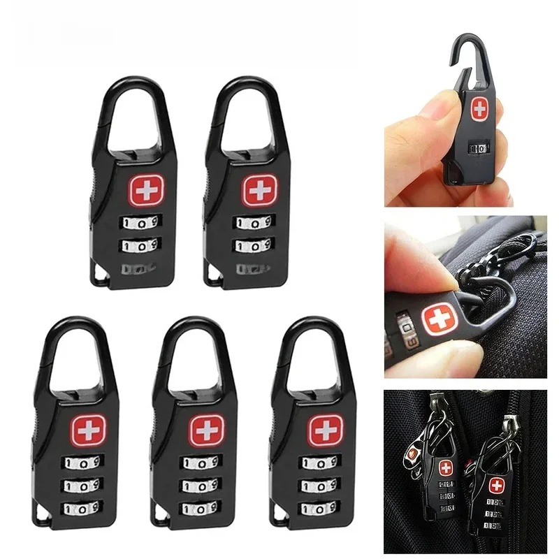 AliExpress - Cadenas de verrouillage en alliage Portable, 1 à 5 pièces, pour bagages de voyage en plein air, sac à dos à fermeture éclair, sac à main,